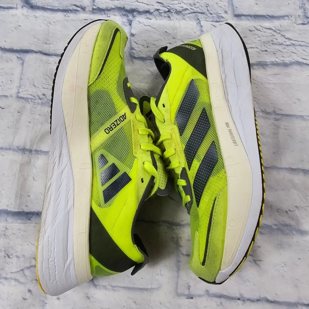 Adidas Adizero Boston 11 Running Shoes Mens 9 Solar Yellow Night Metallic GX6650